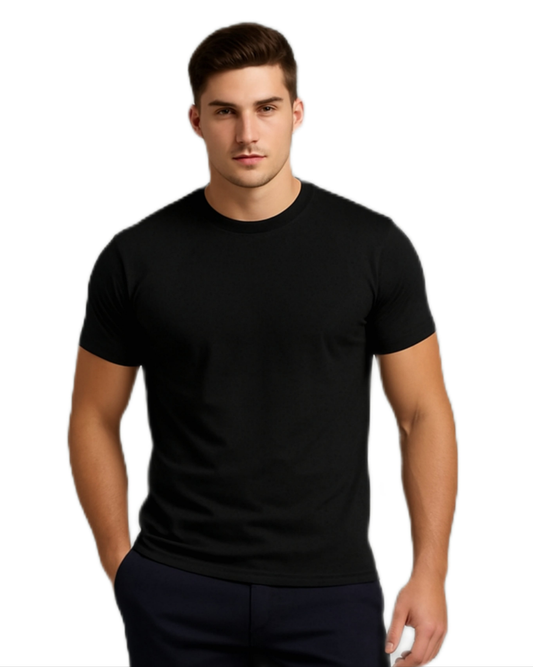 Men's Black Regular Fit T-shirt