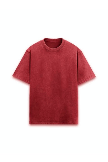 Men's Red Acidwash Oversized T-shirts