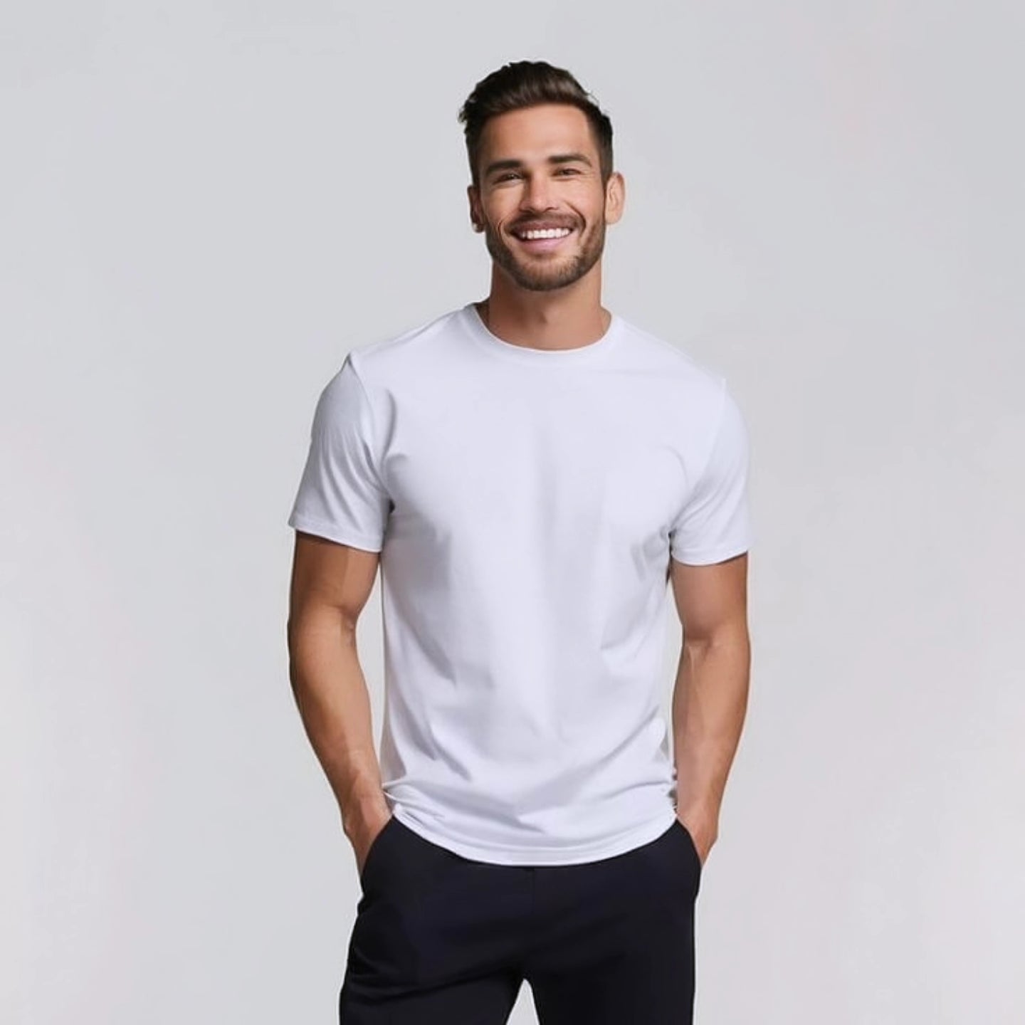 Men's White Regular Fit T-shirt