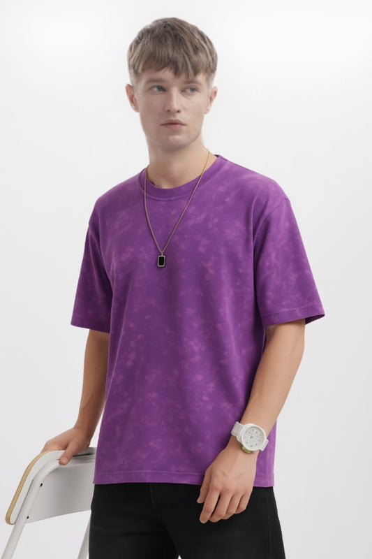 Men's Purple Acidwash Oversized T-shirt