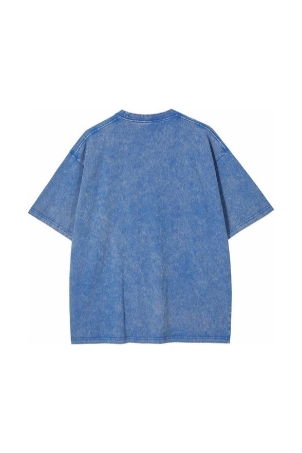 Men's Blue Acidwash Oversized T-shirt