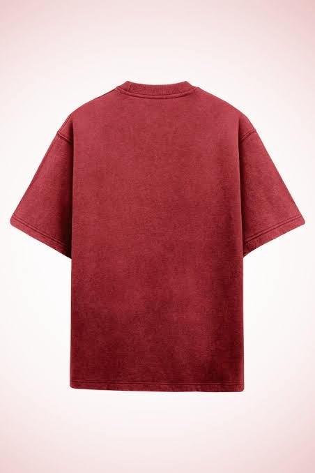 Men's Red Acidwash Oversized T-shirts